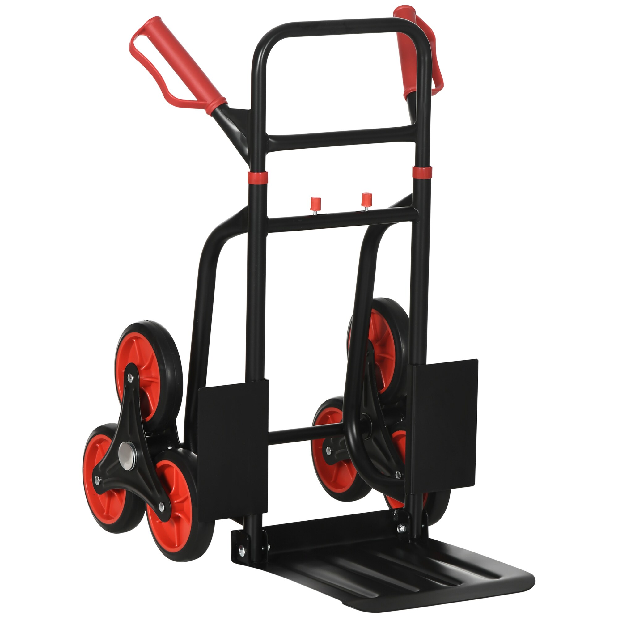 DURHAND Treppensteiger höhenverstellbar schwarz, rot 45 x 60 x 109 cm (BxTxH)