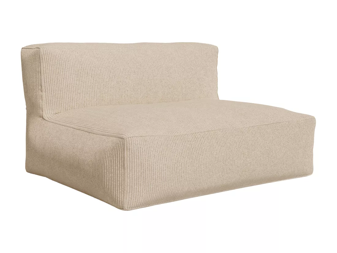 Canapé modulable avec fauteuil et pouf en velours côtelé beige NOUMARA