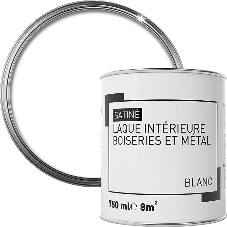 Laque intérieure bois et métal satin blanc 750ml