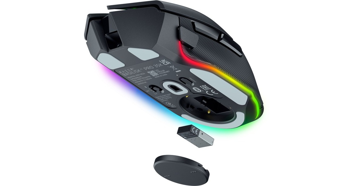 RazerBasilisk V3 Pro 35K gaming muis  (Zwart, USB / Bluetooth / Razer HyperSpeed Wireless, 35000 DPI, Razer Chroma RGB)