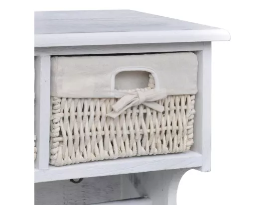 Porte-manteau Blanc 60x23,5x33 Bois de Paulownia