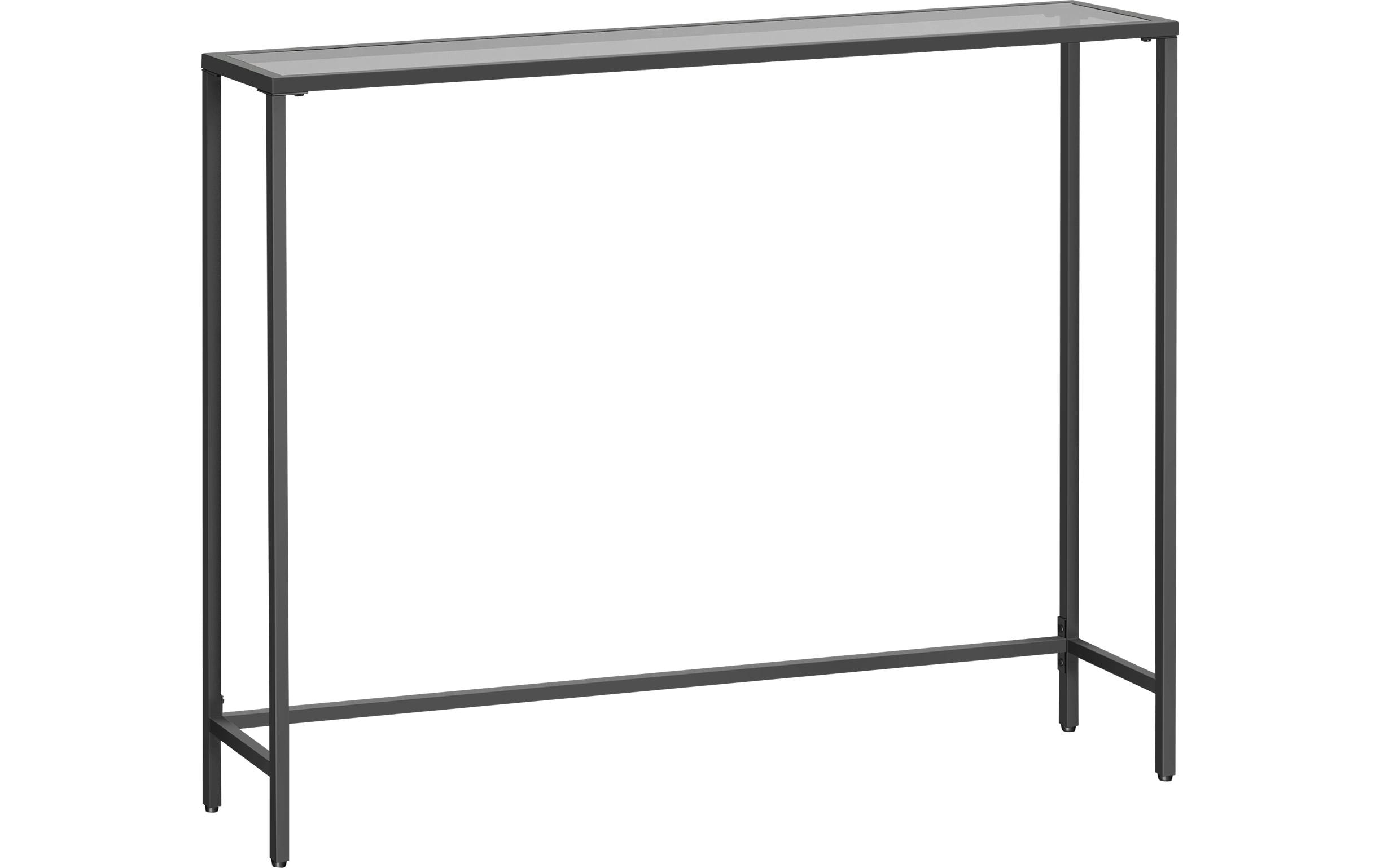 Konsolentisch 100.5 x 80 cm, SchwarzBeistelltisch mit Oberfläche aus Hartglas