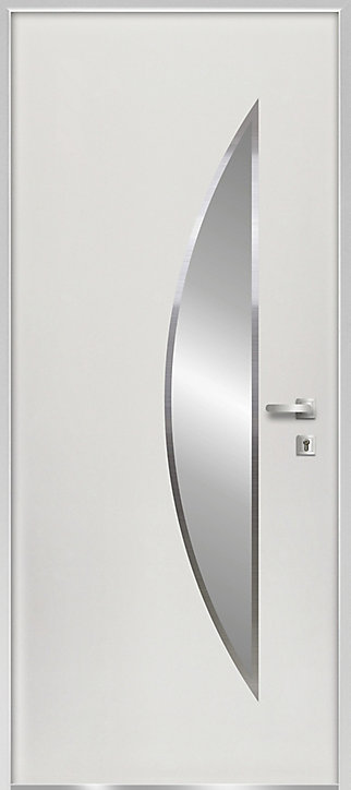 Porte d'entrée FORTIA acier blanc RAL 9003 Ricadi 96 x h.218 cm poussant gauche