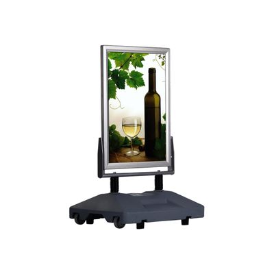 Promocome - Stop-trottoir (Chevalet de sol) A1 - base lestée grise - double face