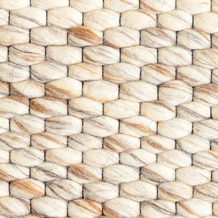 Wollen vloerkleed - Melange Creme / Bruin Gemeleerd