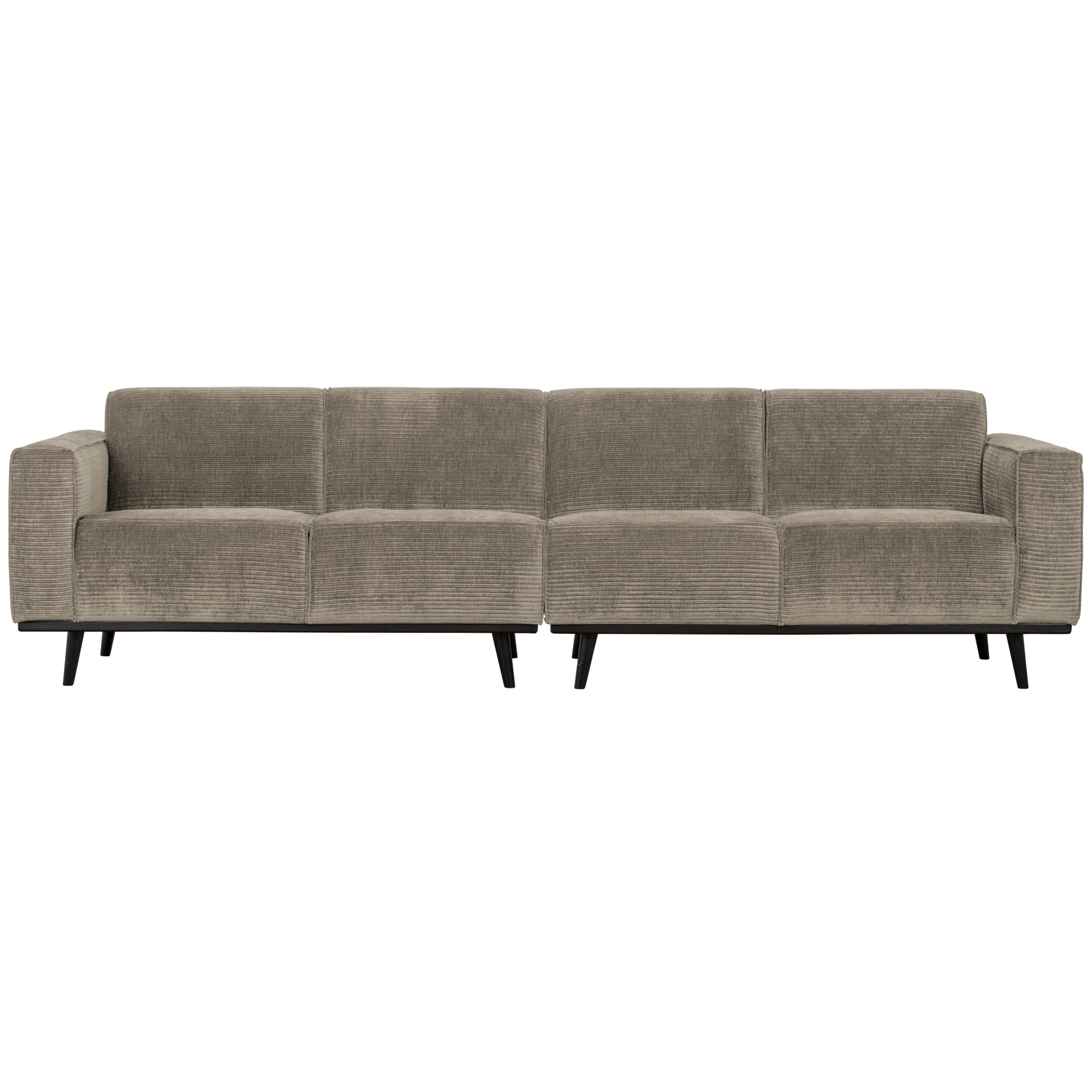 4-zits bank Statement Statement 4-zits Bank 280 cm - Platte Brede Rib - Clay