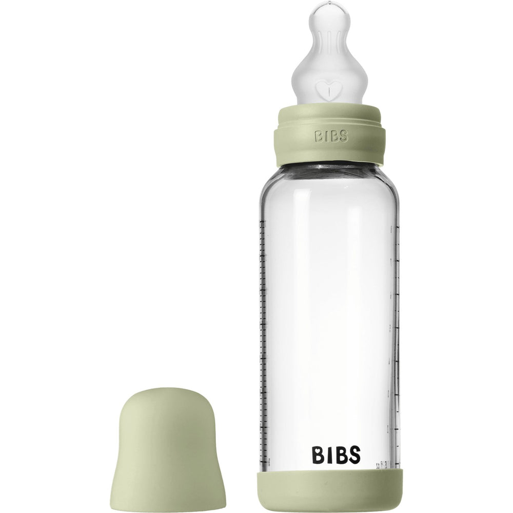 Køb Bibs Sage Glass Baby Flaske Round Silicone Medium Flow