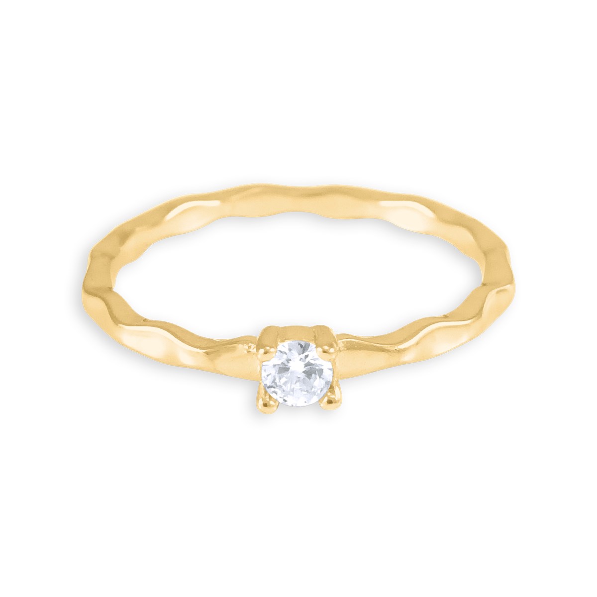 Bague plaqué or avec oxydes de zirconium