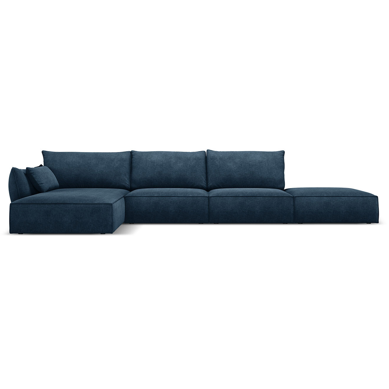 Mazzini Sofas Canapé D'Angle Gauche Vanda 5 Places 1 bleu roi - 386x166x85 cm