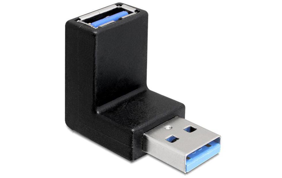 USB 3.0 Adapter USB-A Stecker - USB-A BuchseDelock Adapter USB 3.0 Typ-A Stecker > Typ-A Buchse gewinkelt 90° vertikal
