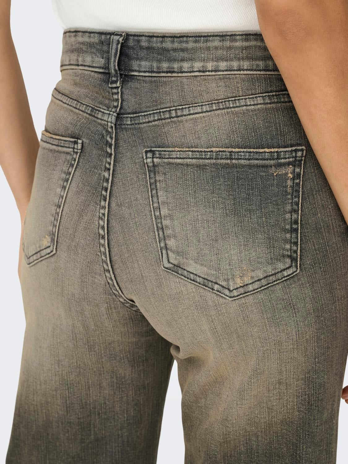 ONLJUICY Hohe Taille Weiter Beinschnitt Jeans Grey Denim