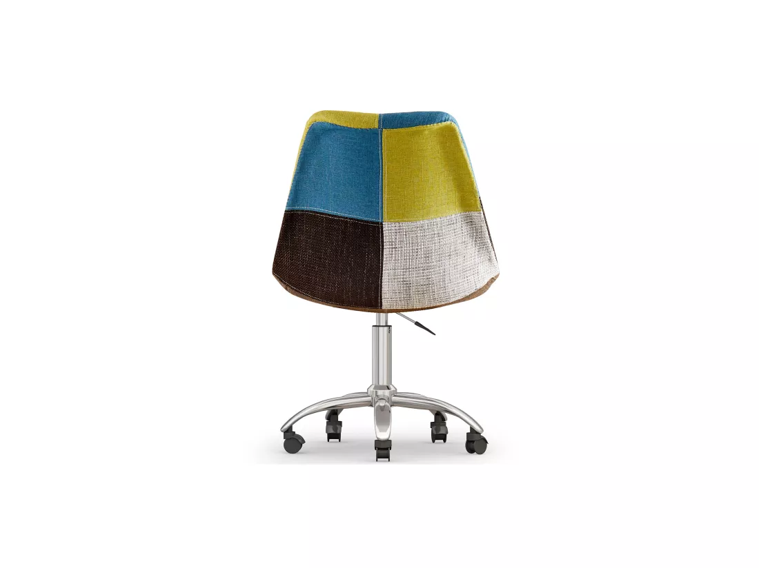 Chaise de Bureau Pivotante - Tissu Patchwork - Simona Multicolore