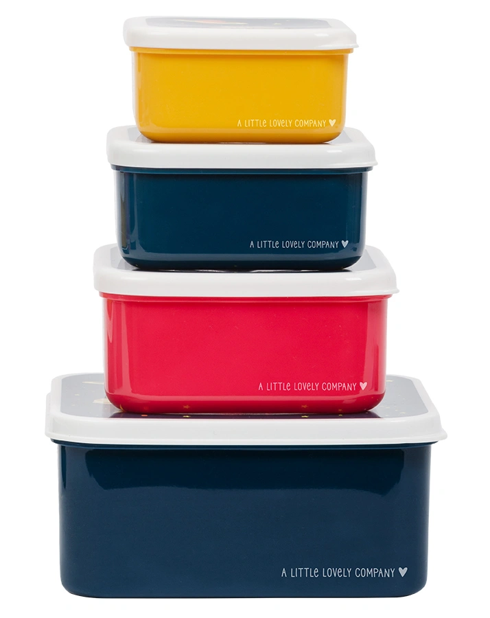 Snackbox SPACE 4er-Set in blau