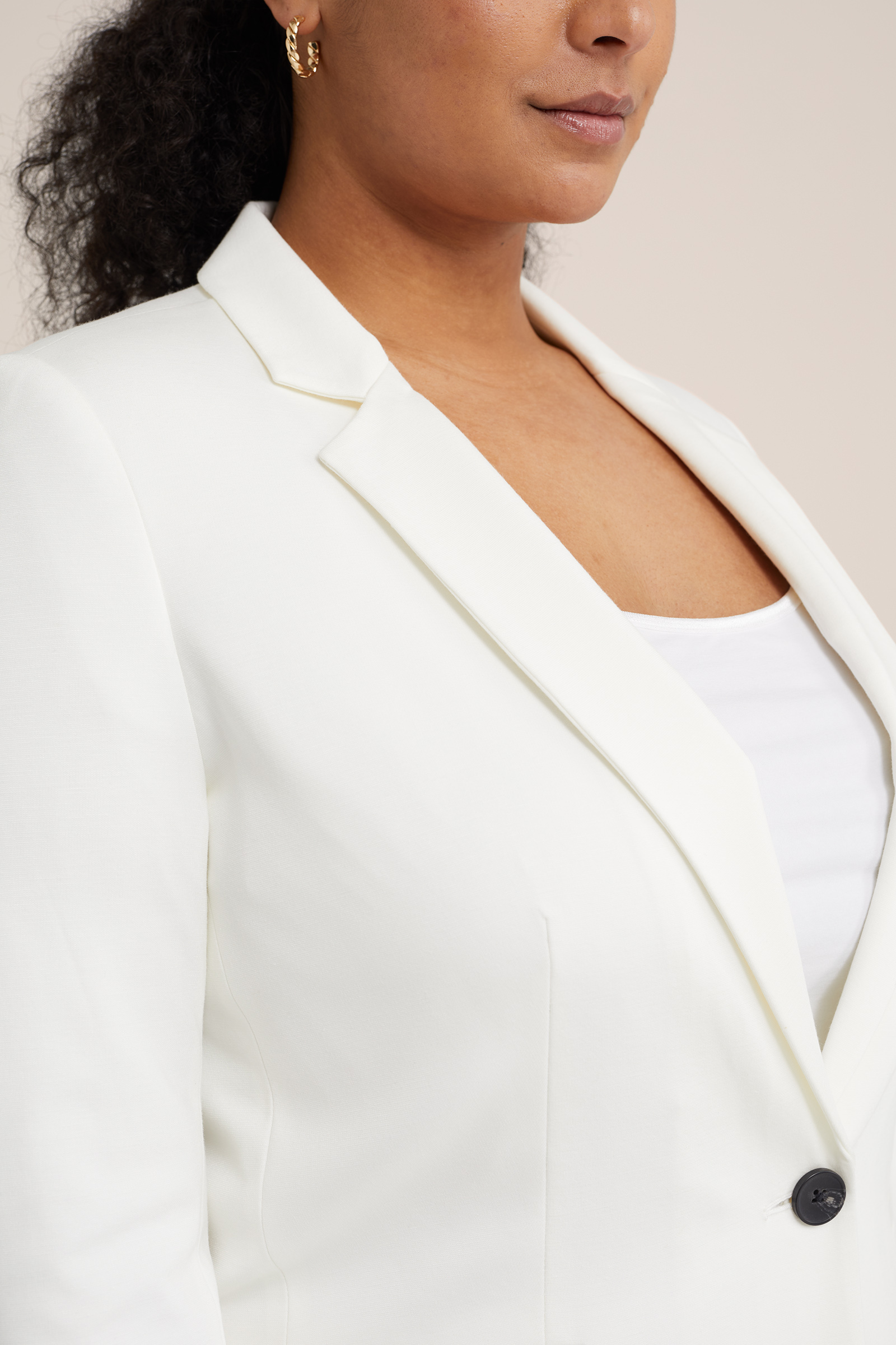 getailleerde jersey stretch blazer -  Curve WE Fashion Wit