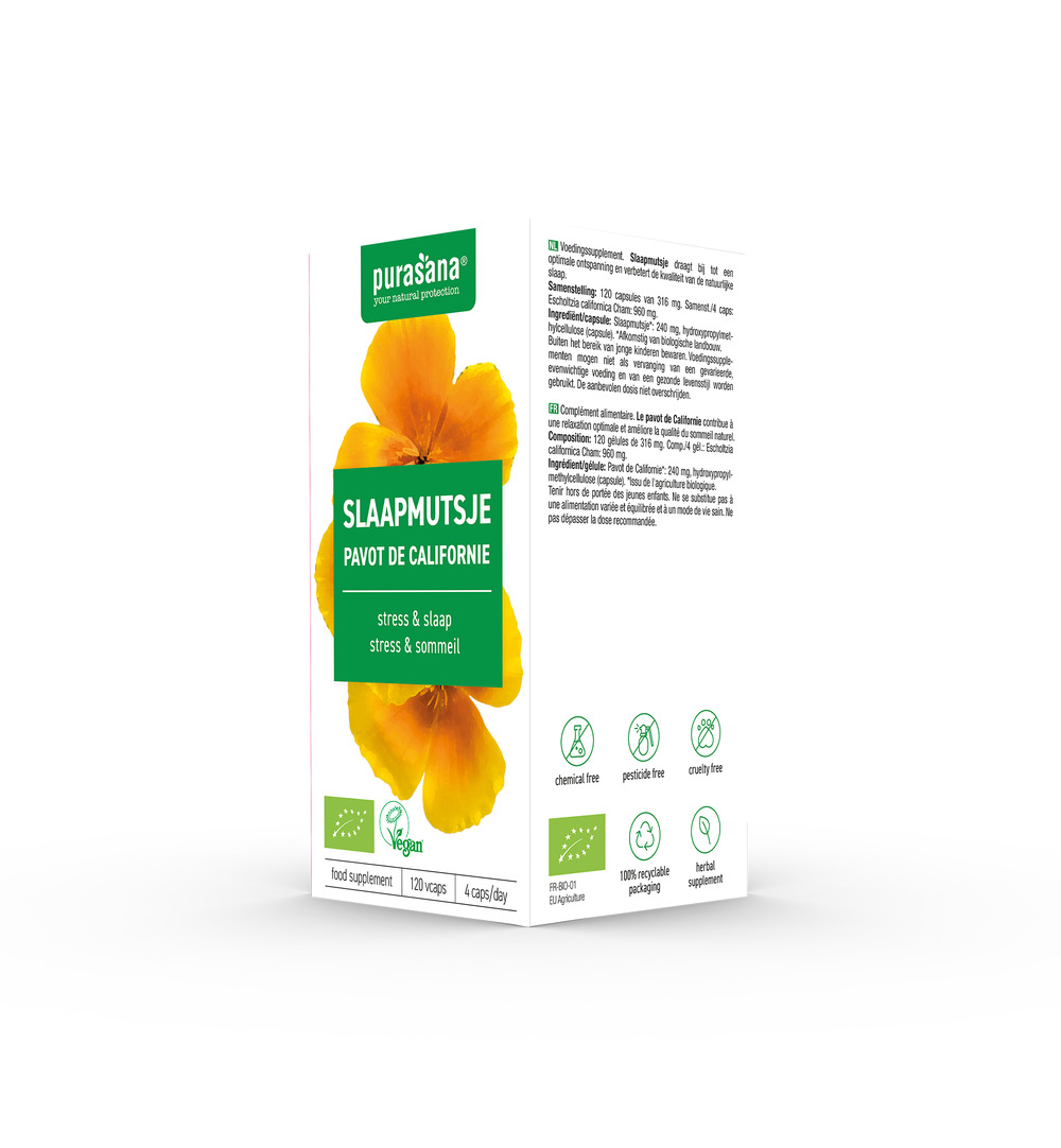 Purasana Slaapmutsje/Pavot De Californie Vegan Bio (120 vega capsules)