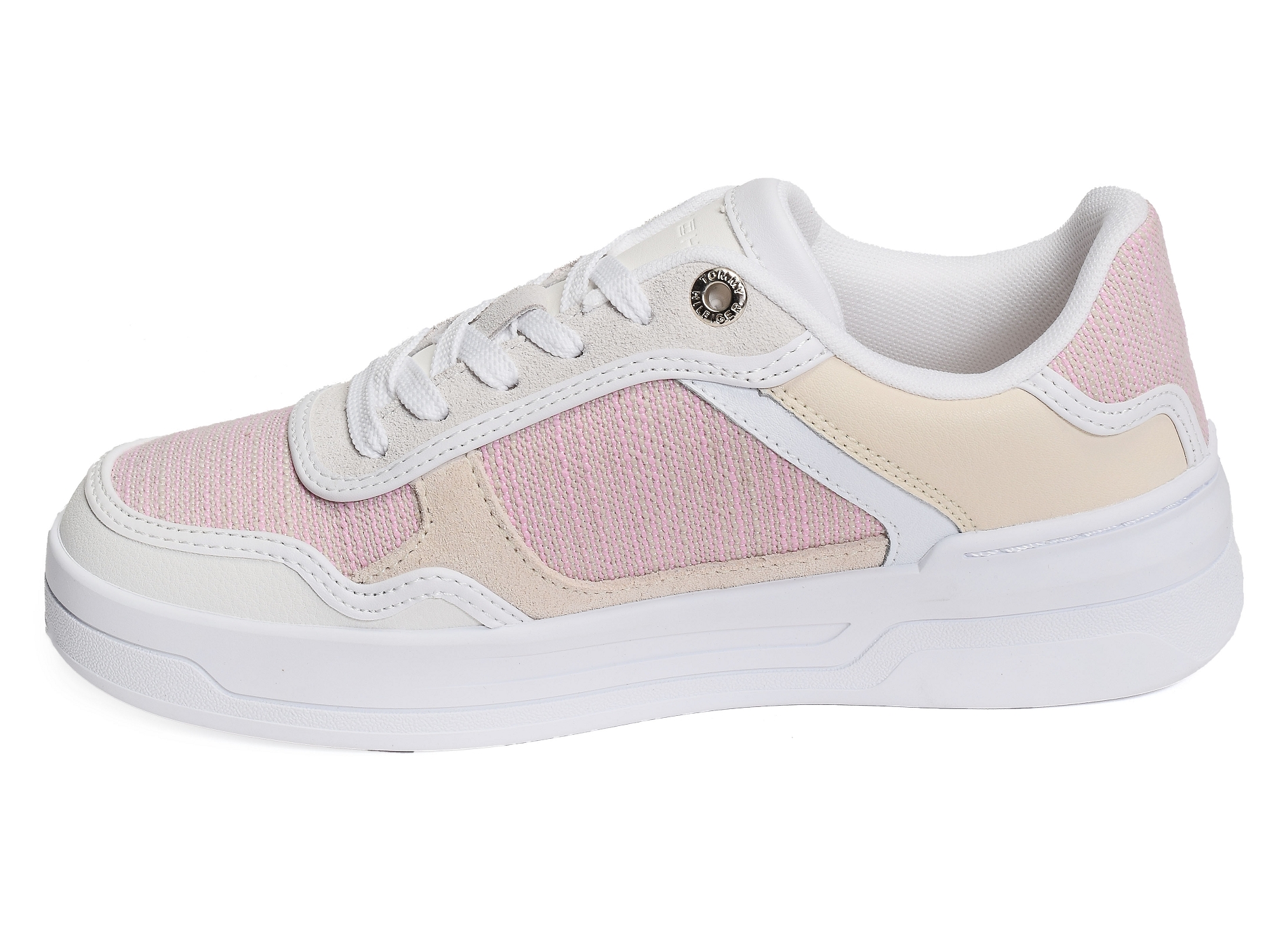 Th woven basket sneaker 7289 blanc rose