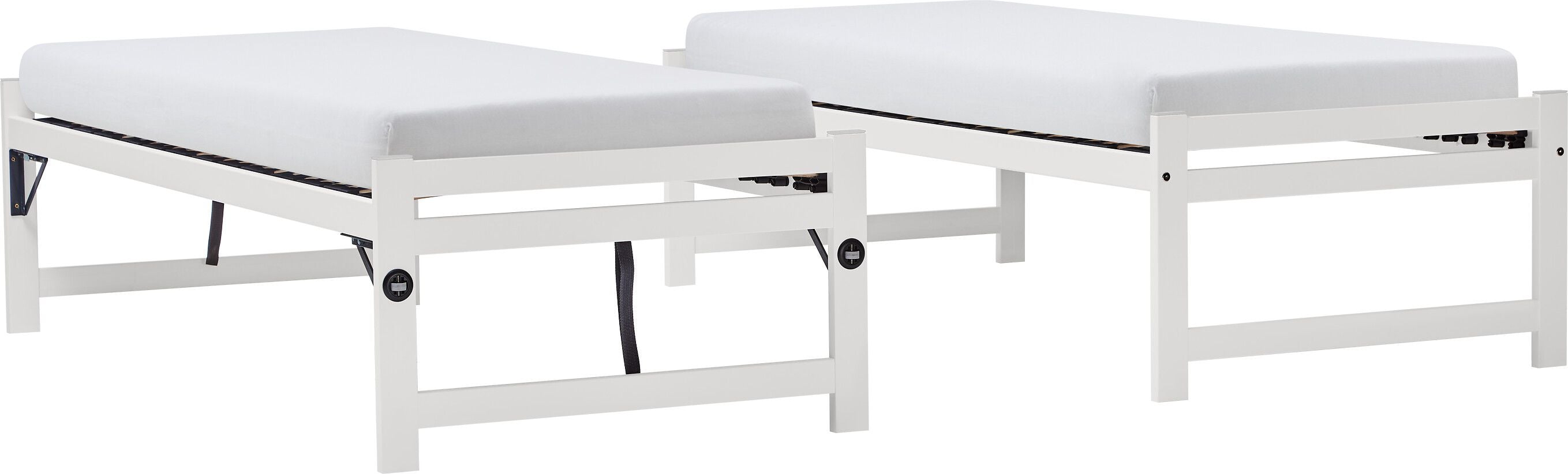 DOPPIO Doppelbett - Weiss / B: 90.0 cm x T: 200.0 cm x H: 51.8 cm