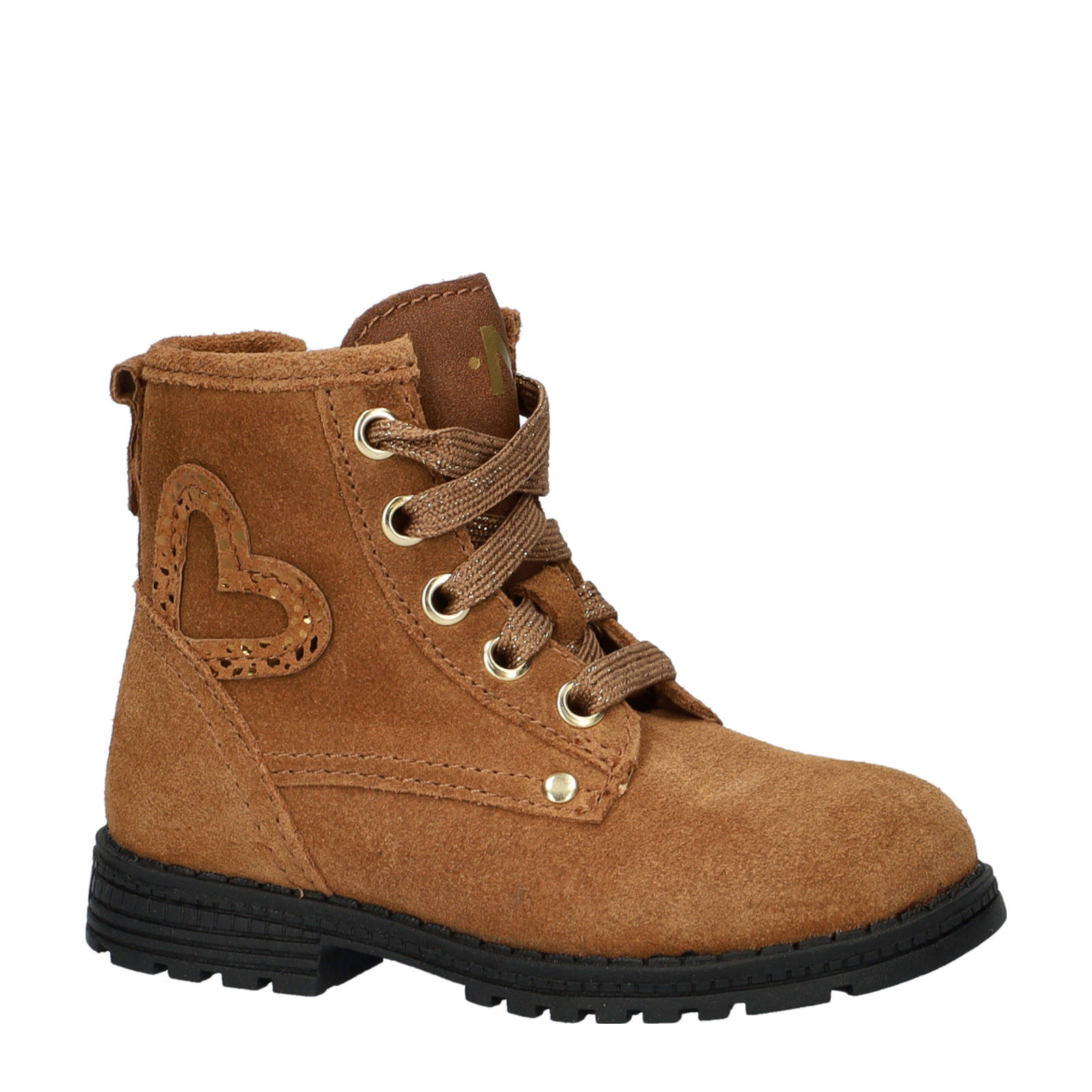 Nelson Kids suède veterboots cognac