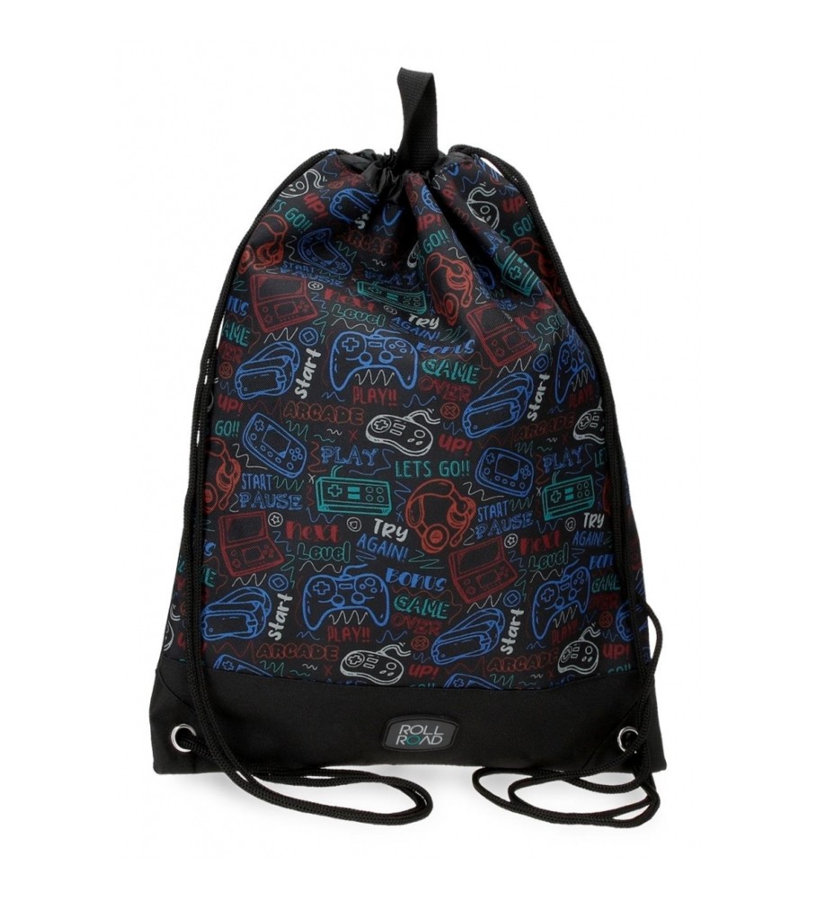 Mochila Roll Road Next Level preta - 23x42x0,5cm -