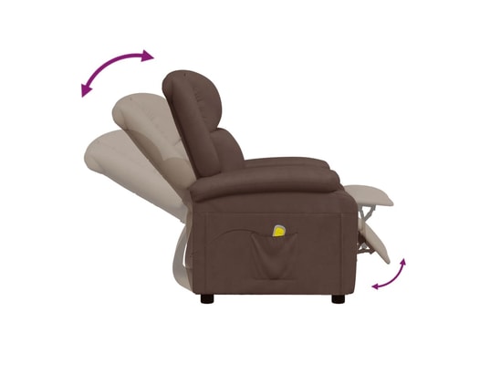 VIDAXL - Fauteuil Relaxation Fauteuil de massage - brun - similicuir - 70x93x98cm