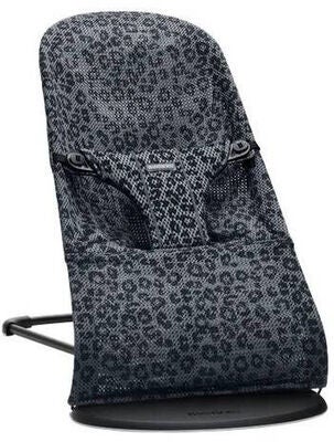 BabyBjörn Bliss Vippestol Mesh Leopard inkl. Cotton Tygsits, Antracit/Beige