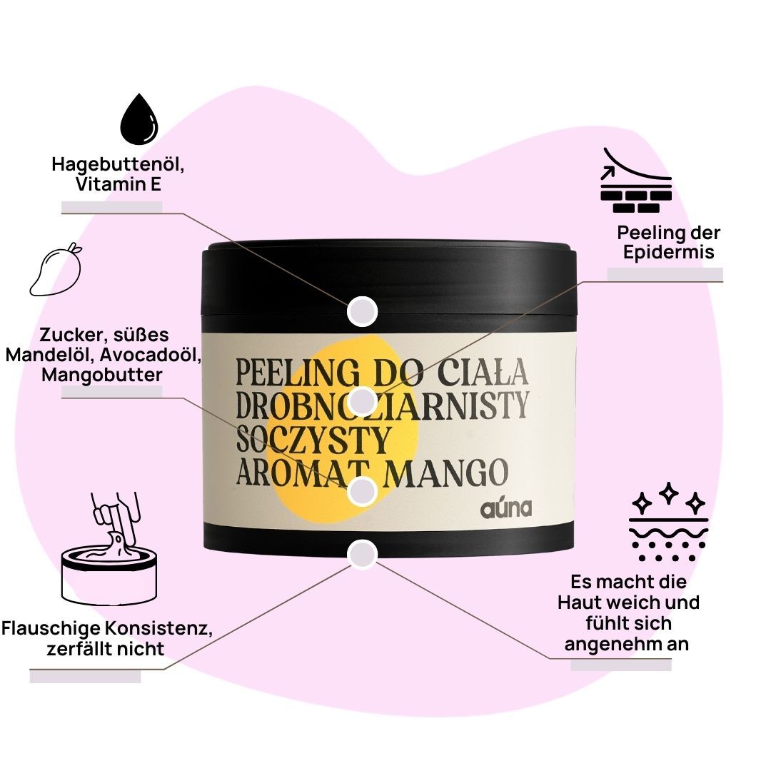 Auna Vegan Mango-Zuckerpeeling mit Mangobutter