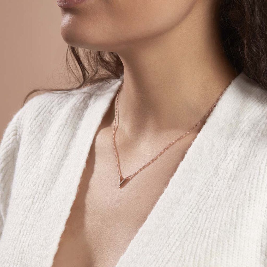 Collier Nollia Argent Rose Oxyde De Zirconium