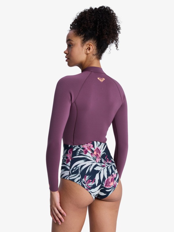 1mm Swell Natural Springsuit manches longues front zip Violet Femme