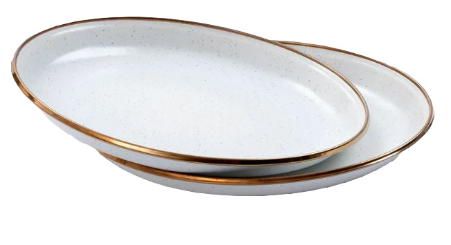Teller gross Emaille 2er Set