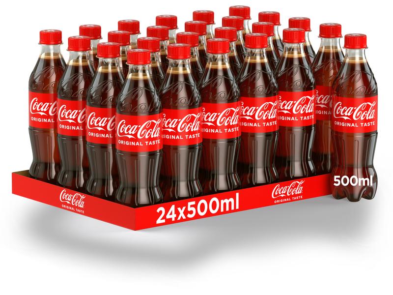 Coca Cola Soft-Drinks Original Taste 24 x 0.5 l Prickelndes Erfrischungsgetränk mit Koffein
