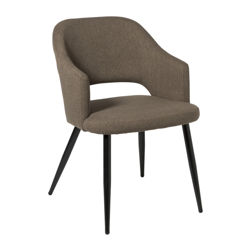 Eetkamerstoel Leonardo met armleuning- bruin - 81x62.5x56 cm
