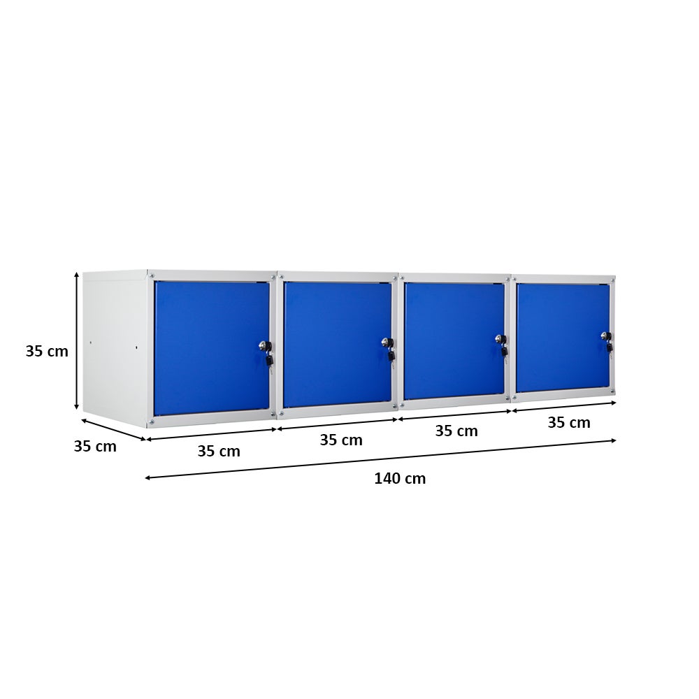 PROREGAL Mega Deal 4x locker cubes Cubic HxBxD 35 x 35 x 35 cm grijsblauw