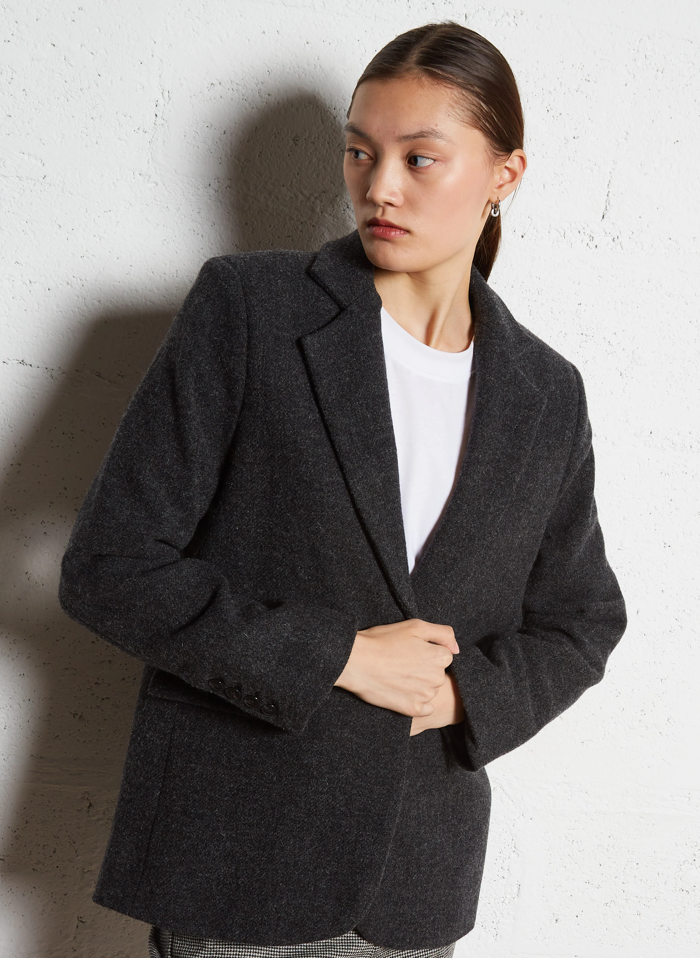 IRVING - Veste de tailleur droite en laine | Gris