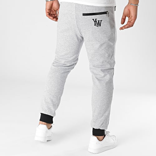 Pantalon Jogging Tracksuit Gris Chiné Noir Réversible