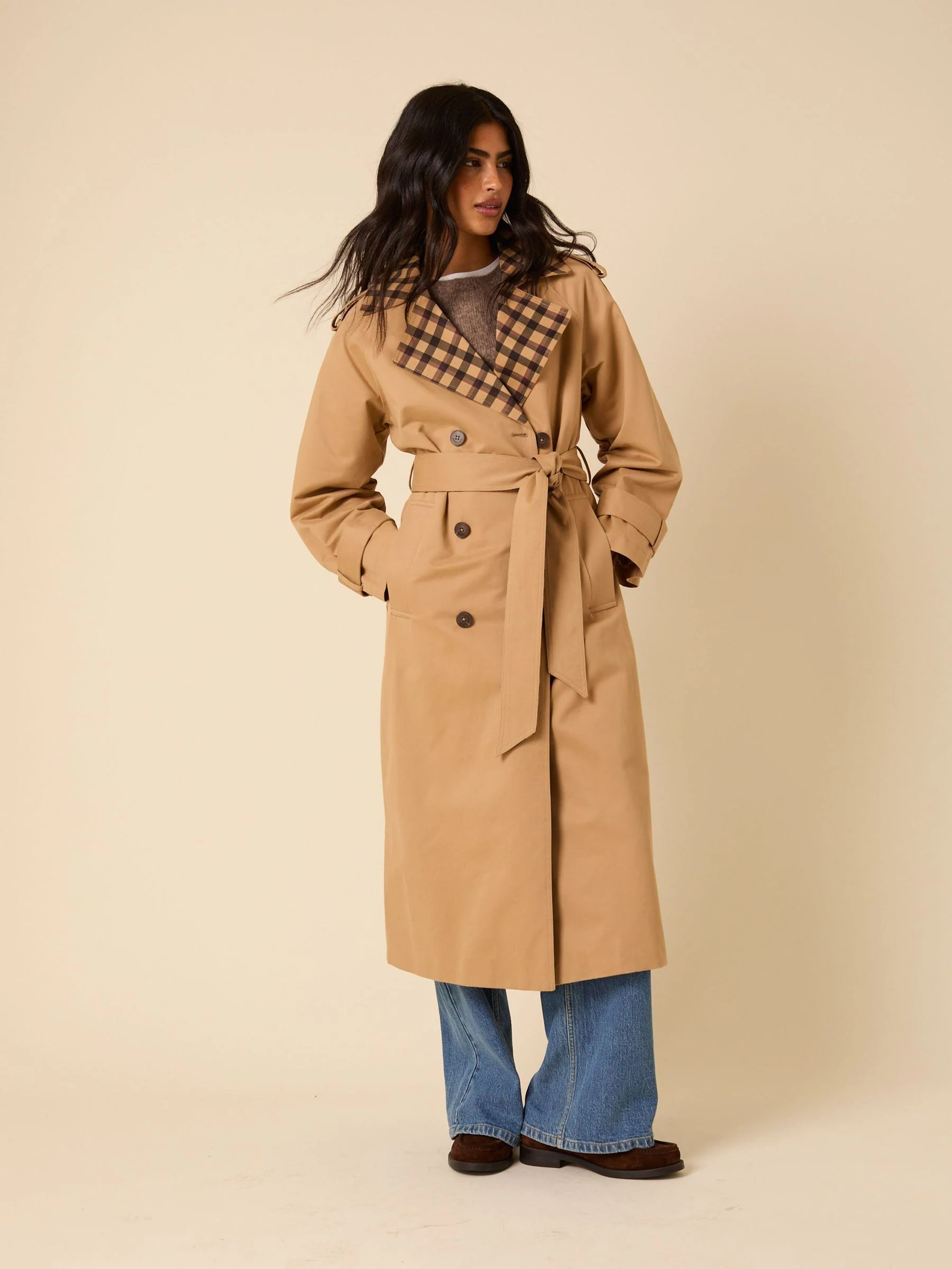 Nobodys Child Contrast Okasan Trench Coat