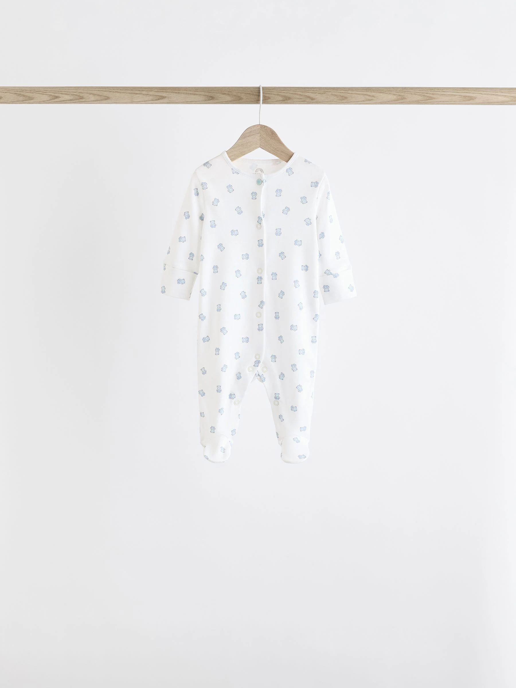 Blauw - Babypyjama met berenprint (0-2jr)