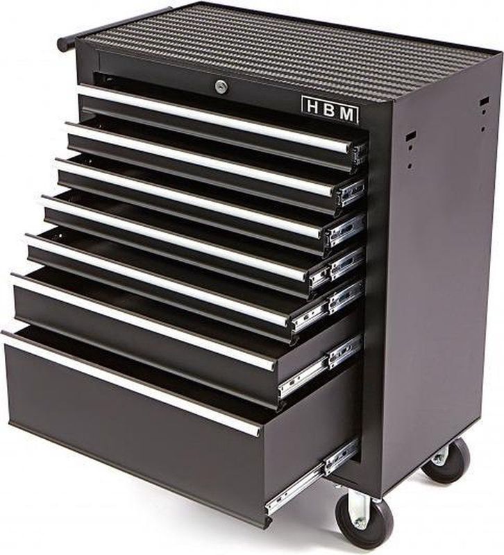 HBM - Gereedschapswagen - Zwart - 7 Laden - 62 cm