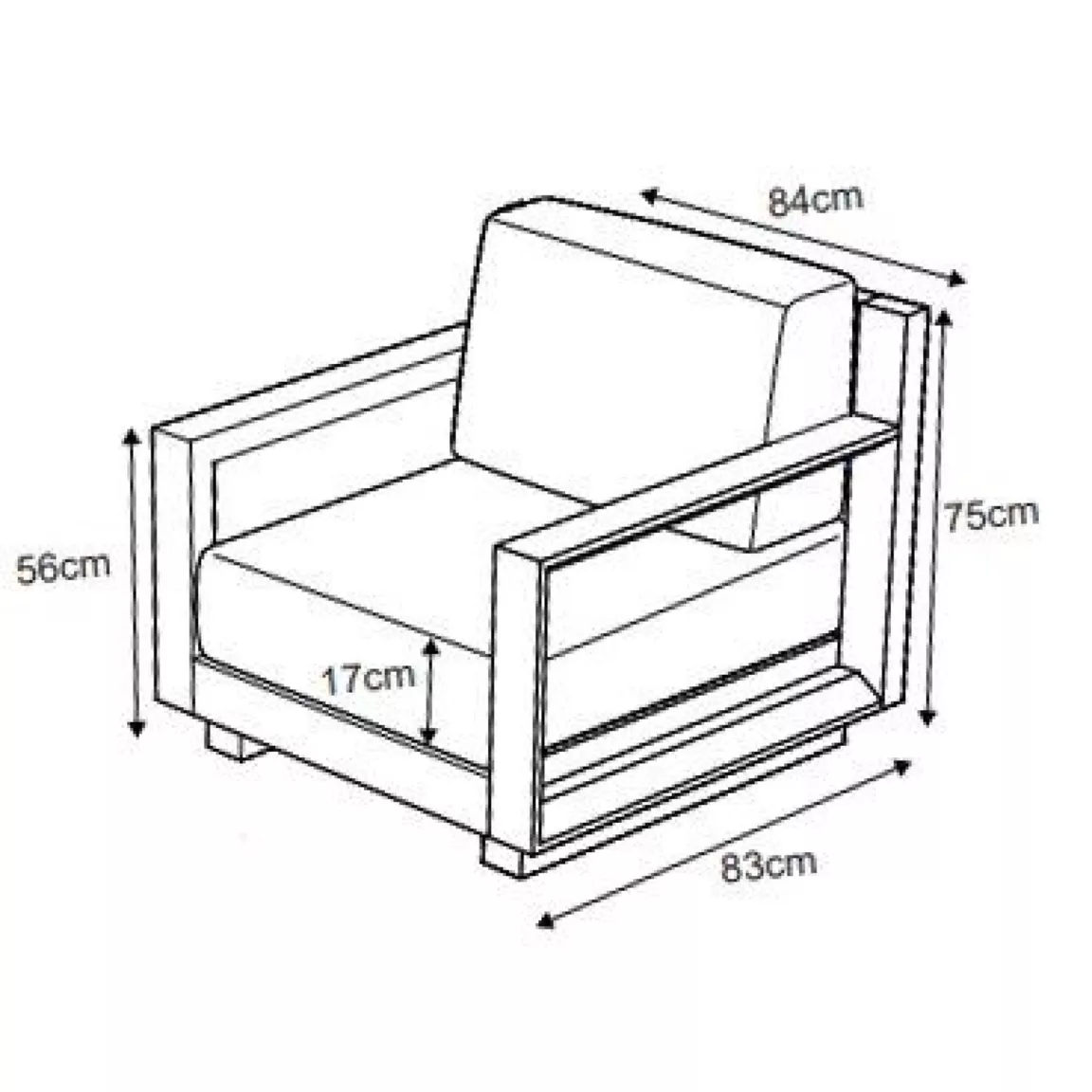 Fauteuil de jardin détente en aluminium Elba Gris anthracite