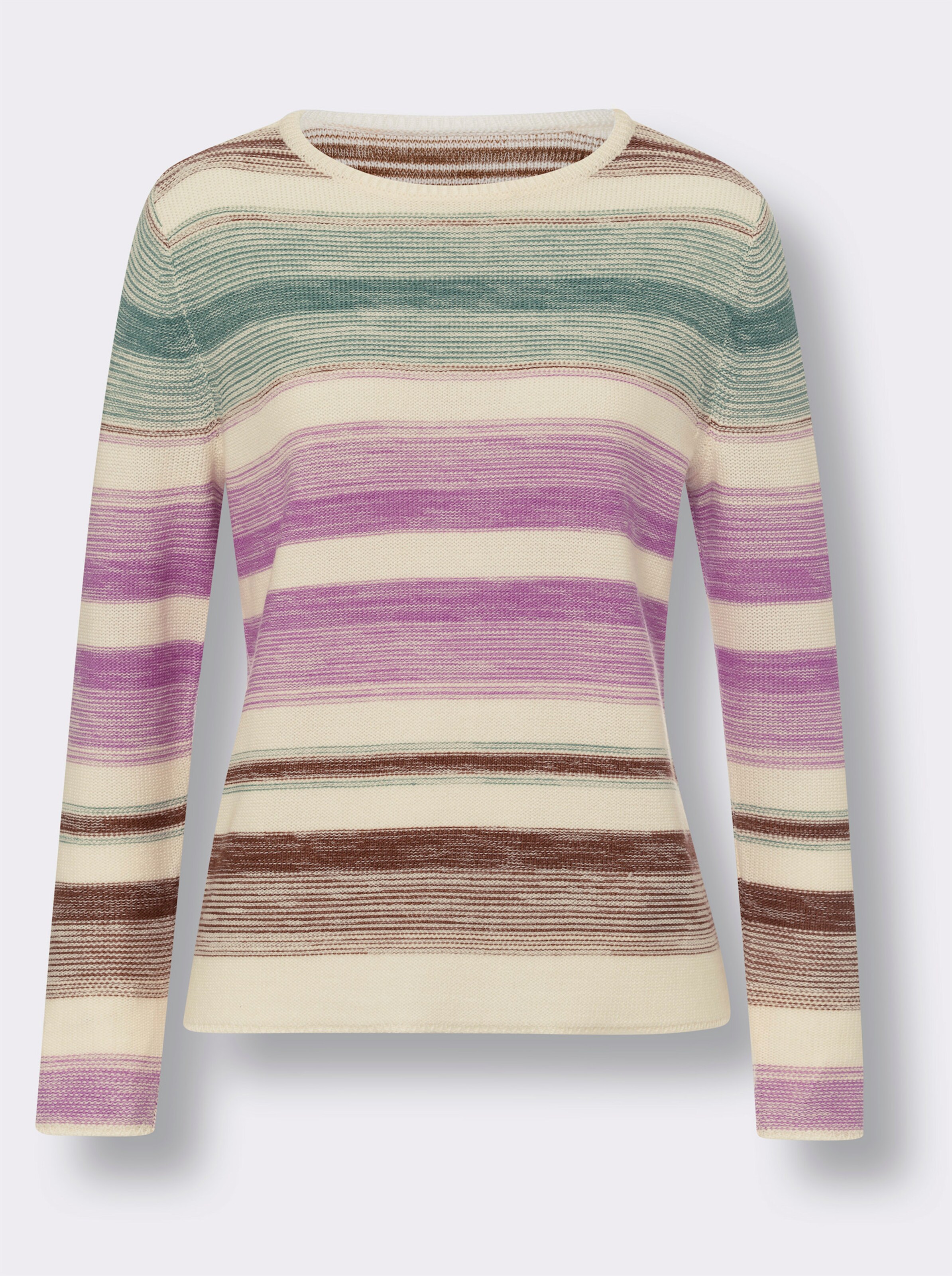 Langarm-Pullover im Linksstrick-Muster
