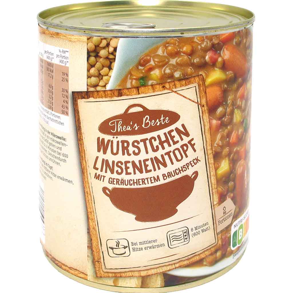 Buss Würstchen Linseneintopf 800g MHD:13.8.27