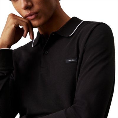 Polo à manches longues homme Stretch Pique Tipping CALVIN KLEIN