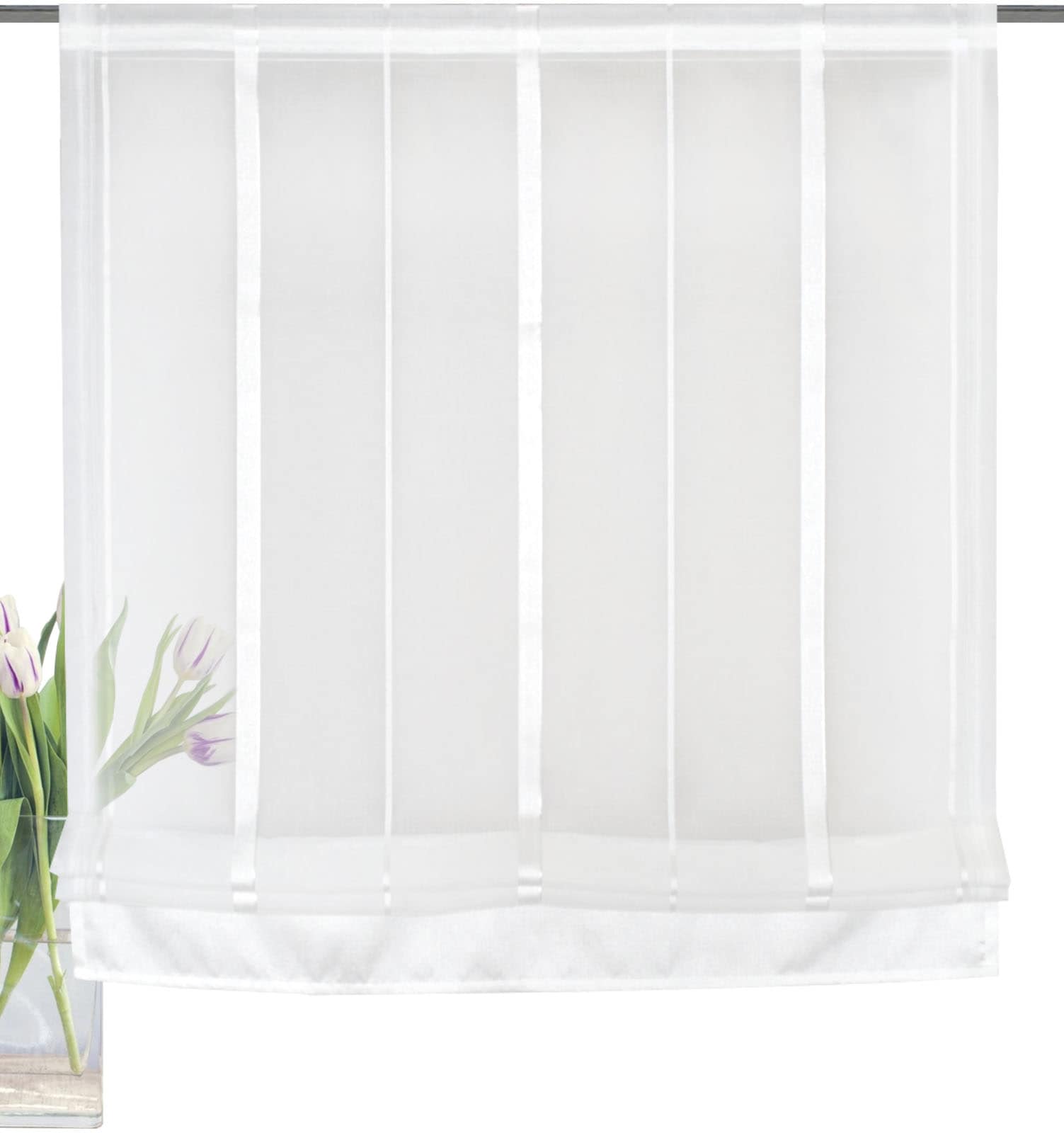 HOME WOHNIDEEN Raffrollo »ELIS« mit Klettschiene halbtransparent