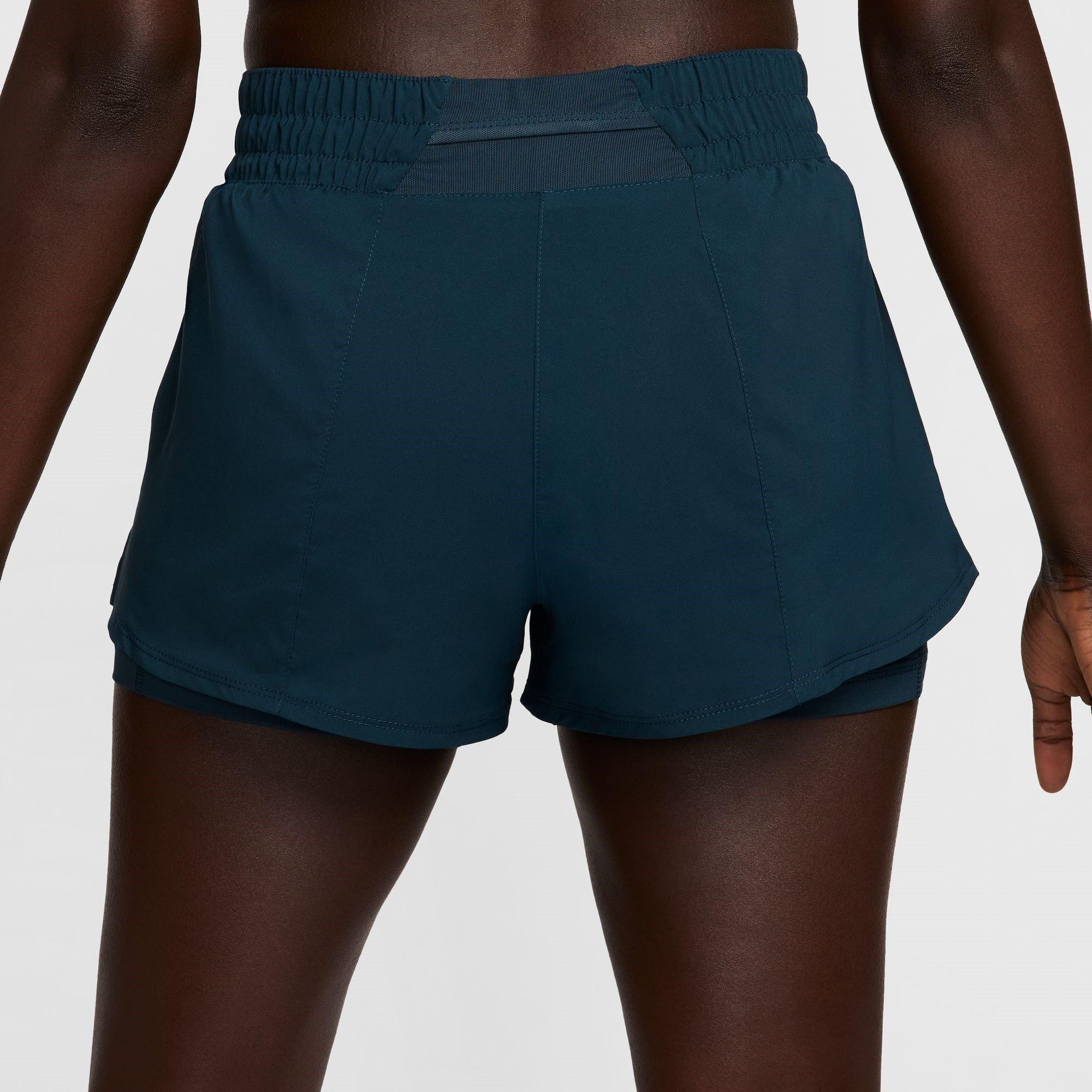 Nike One Womens Dri FIT Mid Rise 3 2 in 1 Shorts