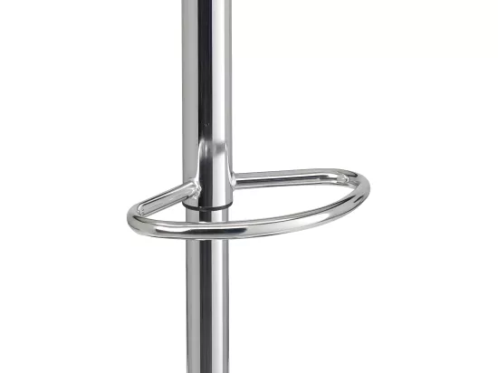 Lot 2 tabourets de bar cuisine coussin simili cuir pivotant hauteur réglable pied chrome SIG (blanc)