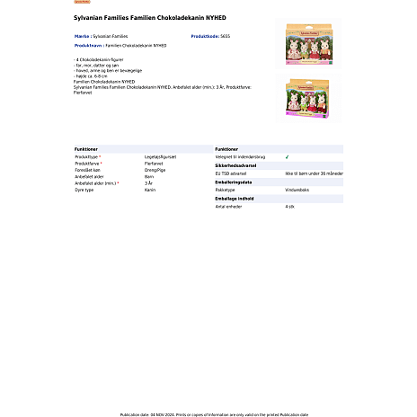 Sylvanian Families familien chokoladekanin