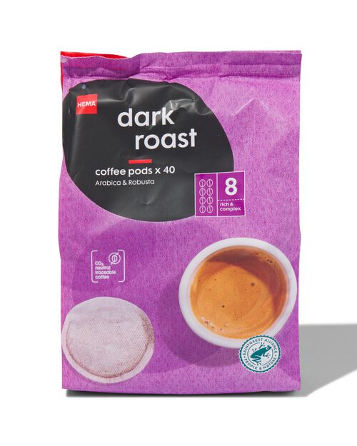 40 dosettes de café dark roast