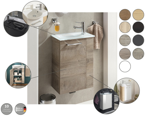 Meubel FACKELMANN Kleine Badkamercollectie BxHxD 44 x 60 cm x 24,3 cm Frontkleur wit hoogglans 86015
