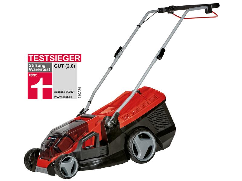 Einhell Akku-Rasenmäher GE-CM 36/36 Li (2 x 4.0 Ah) Rasenmäher mit zwei Akkus und zwei Ladegeräten