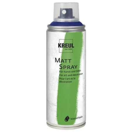 KREUL Matt Spray hochpigmentiert und wasserfest für Innen und Außen, 200 ml, kobaltblau