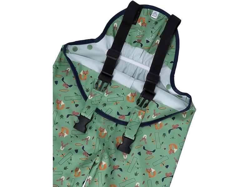 Sterntaler Regenlatzhose Waldtiere Grün Gr. 116 Wasserdichte Regenhose mit verstellbaren Trägern